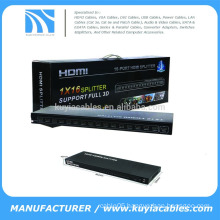 1x16 HDMI Splitter 1X16 HDMI splitter 1in 16 out 16 port video converter connector adapter support 3D 1080p